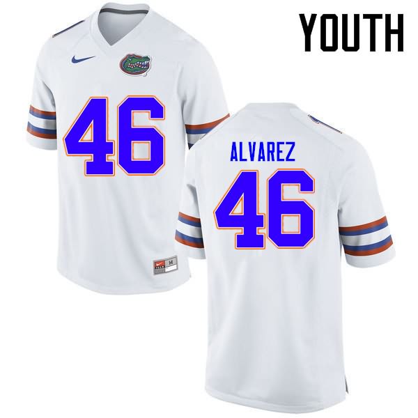 Youth NCAA Florida Gators Harry Gornto V #46 Stitched Authentic Nike White College Football Jersey KLD0765GG